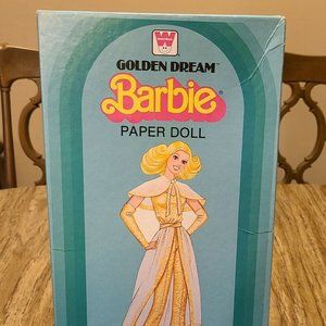 Vintage 1982 Golden Dream Barbie 17 PC Paper Doll Box Set Un-Cut